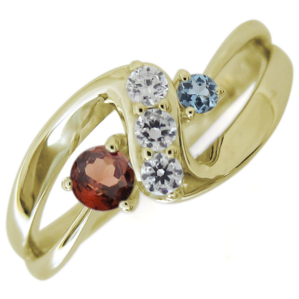 18金 ガーネットリング インフィニティ 婚約指輪 無限 Infinity リング