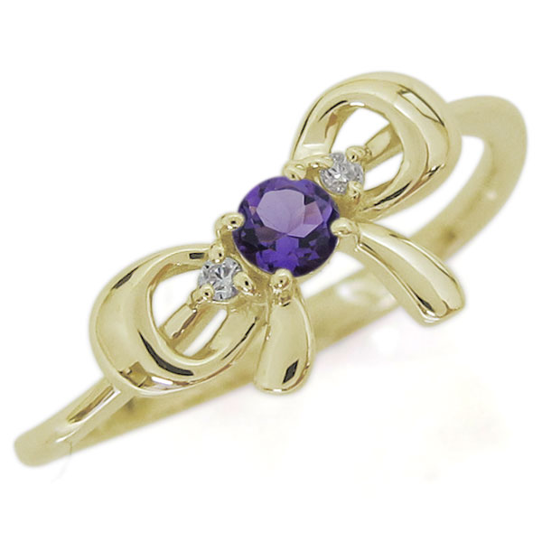 婚約指輪 18金 18k 誕生石 エンゲージリング 蝶結び リボン ピンクゴールド イエローゴールド りぼん レディース ジュエリー 普段使い おしゃれ かわいい