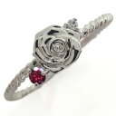 ルビー ピンキーリング 薔薇モチーフ 指輪 シルバーアクセサリー(4)