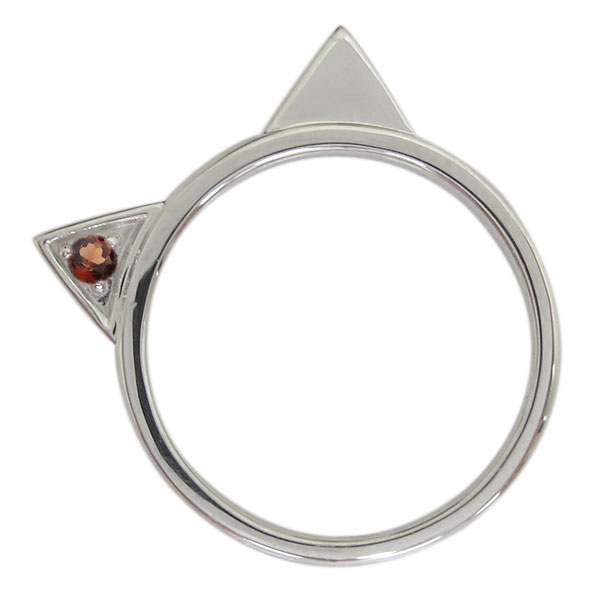 プラチナ レディース 指輪 ネコリング ガーネット 猫 プレゼント 母の日 2024