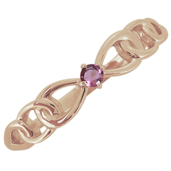 指輪 レディース おしゃれ リボンリング ピンクトルマリン 一粒リング シンプル 10金 母の日 2024