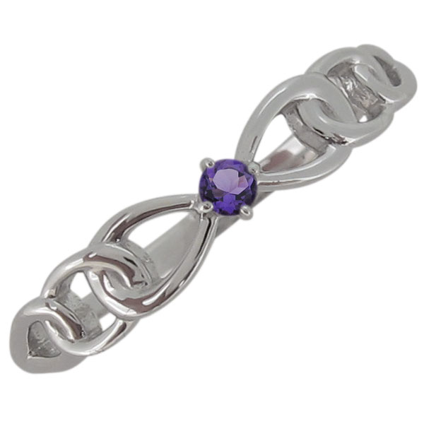 指輪 レディース おしゃれ アメジストリング りぼん プラチナ 一粒 母の日 2024