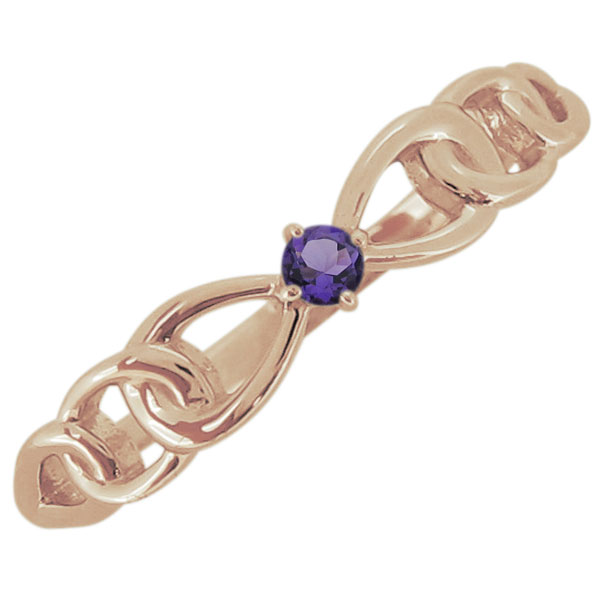 指輪 レディース おしゃれ リボンリング アメジスト 一粒リング シンプル 10金 母の日 2024