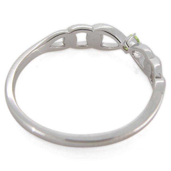 レディース ペリドット リボンモチーフ リング 一粒 18金 指輪 母の日 2026