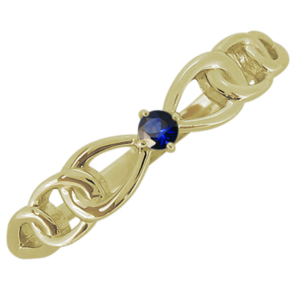 レディース サファイア リボンモチーフ リング 一粒 18金 指輪 母の日 2024