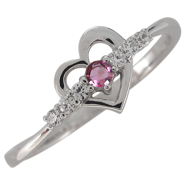 Tourmaline - 指輪 ハート シルバーアクセサリー ピンクトルマリン 10月誕生石 レディース 母の日 2026