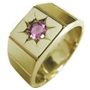 印台 リング 指輪 ピンクトルマリン 18金 ゴールド 18k k18 メンズリング 父の日 2023(4)