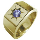印台 リング 指輪 タンザナイト 18金 ゴールド 18k k18 メンズリング 父の日 2023