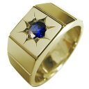 印台 リング 指輪 サファイア 18金 ゴールド 18k k18 メンズリング 父の日 2023