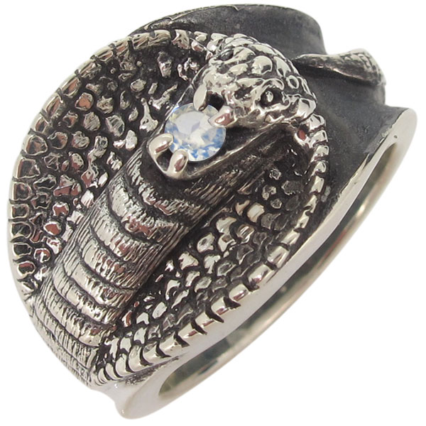 指輪 メンズ シルバー スネーク 蛇 リング ロイヤルブルームーンストーン コブラ 父の日 2024