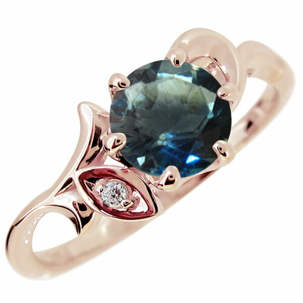 指輪 レディース おしゃれ リング 大粒 ロンドンブルートパーズ 10金 10k 誕生石 11月