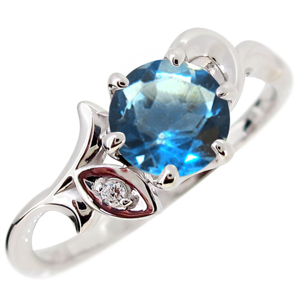 リング 指輪 レディース シルバー925 リーフ 葉っぱ 11月誕生石 SV925 ブルートパーズ