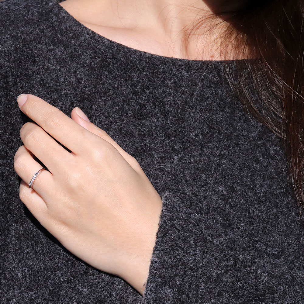 PLEJOUR 誕生石ジュエリー専門店のマリッジリング 18金 結婚指輪 ペアリング ダイヤモンド 指輪 ゴールド セット シンプル k18 華奢｜アングル2