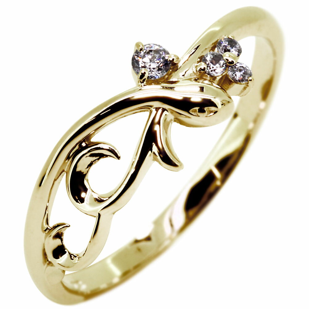 10金指輪レディースヘビ蛇誕生石ダ...