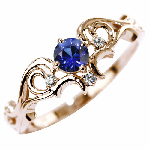 Sapphire - サファイヤ 指輪 レディース リング アラベスク 18金 ゴールド 唐草 18k 9月誕生石 指輪 18金 大人 女性 天然石 誕生石 バースデー フェアリー プレゼント エレガント
