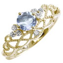 指輪 アクアマリンサンタマリア 3月誕生石 18金 リング レディース ティアラ 18k レース ミル ライン ゴージャス かわいい 人気 おしゃれ クラシック エレガント 女性 大人