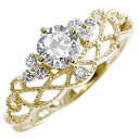 婚約指輪 ダイヤモンドリング 0.25ct k10 10金 ティアラ レース ミル打ち キラキラ 結婚 プロポーズ おすすめ レディース ジュエリー
