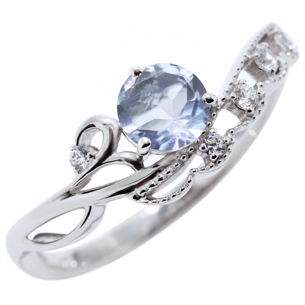 3月誕生石 指輪 プラチナ リング アクアマリンレディース pt900 アクアマリンリング 白鳥 スワン アラベスク 唐草 ライン platinum アクセサリー 3月 つけっぱなし シンプル エレガント ホワイトデー