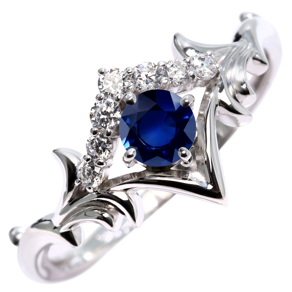 サファイア 指輪 リング プラチナ レディース 誕生石 9月 ティアラ モチーフ ジュエリー 大人 妻 彼女 プレゼント 女性 母の日 ギフト