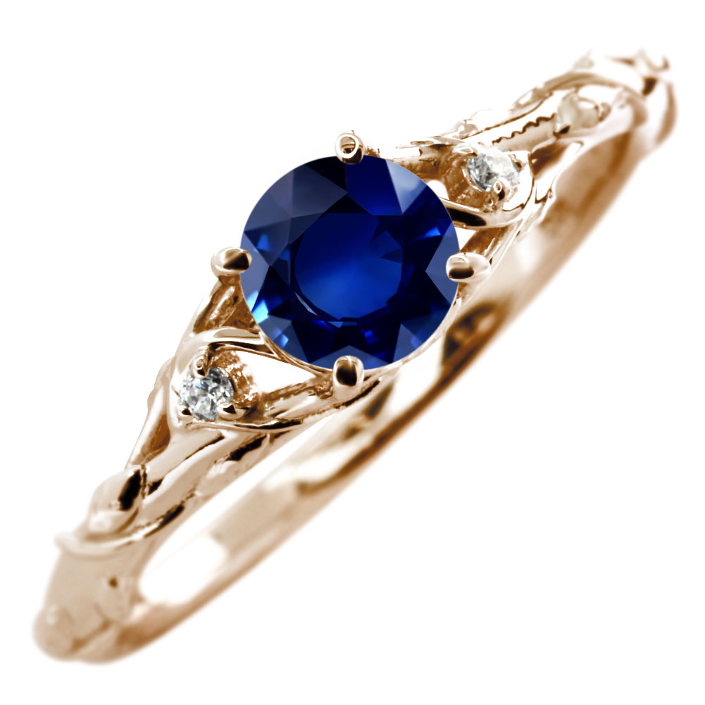 Sapphire - リング 18金 サファイア 指輪 ゴールド サファイアリング レディース 9月誕生石 18K ツタ 18金指輪 誕生石リング ゴールドリング 葉っぱ ボタニカル ジュエリー クリスマス お祝い 工房直販 日本製 大人可愛い