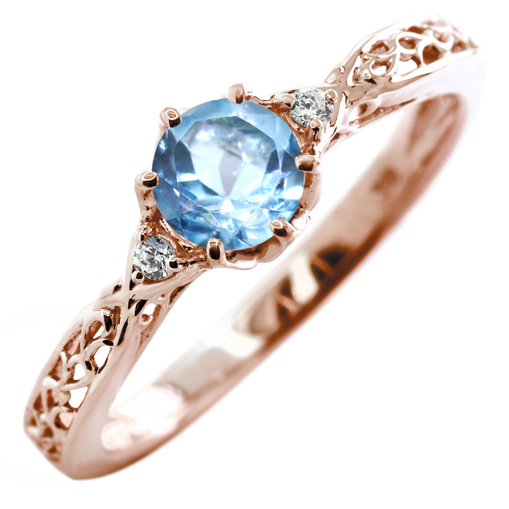 Topaz - リング ブルートパーズ 指輪 10金 K10 ブルートパーズリング フラワー レディース 10K 11月誕生石 誕生石リング アラベスク 10金リング 花 クラウン フラワーモチーフ 人気 可愛い 大人女子 ご褒美 キレイ フォーマル 母の日