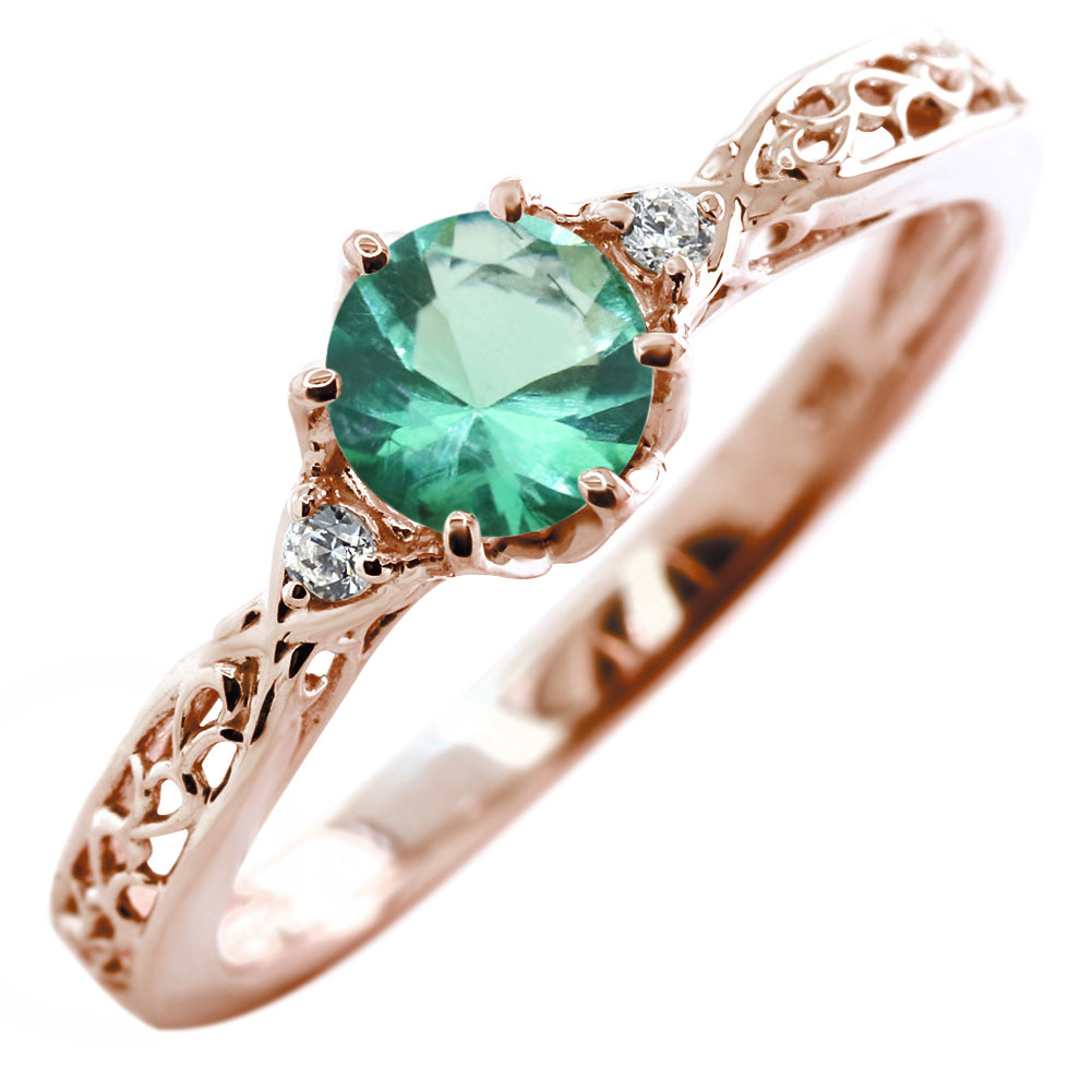 リング エメラルド 指輪 10金 K10 エメラルドリング フラワー レディース 10K 5月誕生石 誕生石リング アラベスク 10金リング 花 クラウン フラワーモチーフ 人気 可愛い 大人女子 ご褒美 キレイ フォーマル 母の日