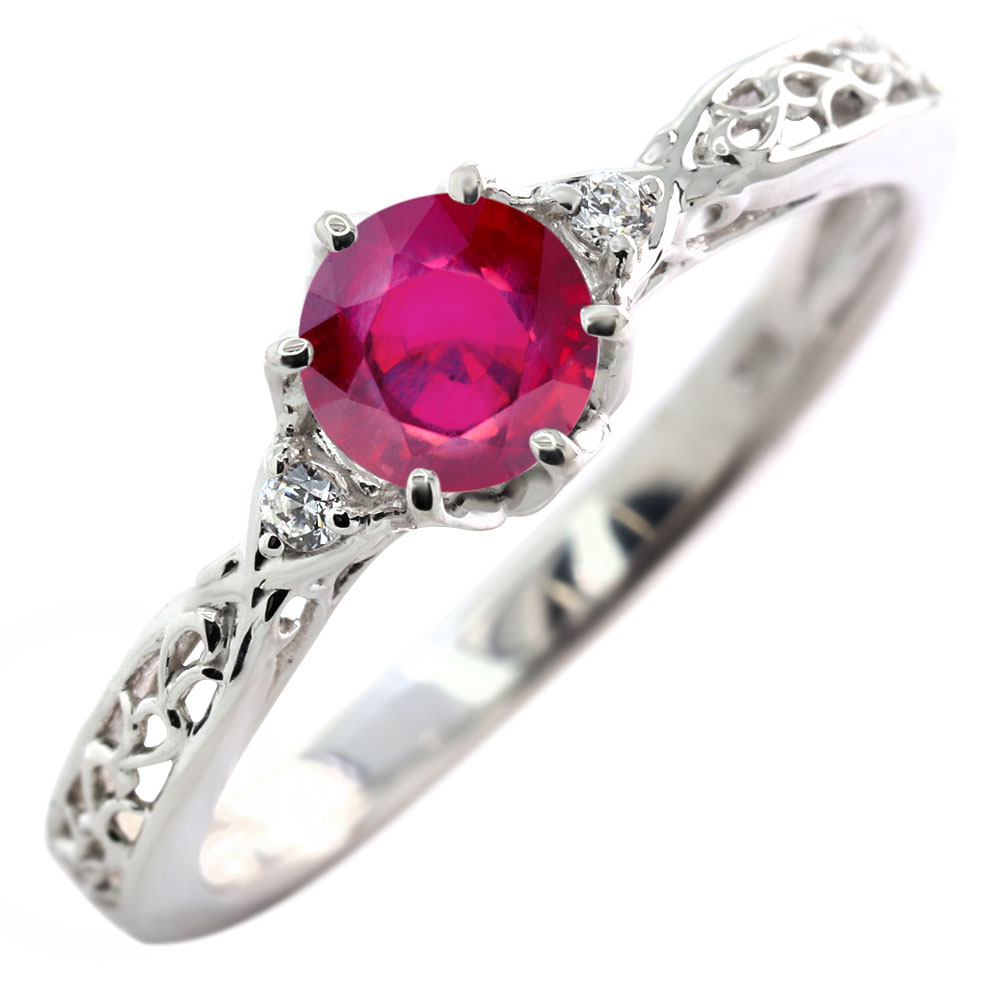 シルバーリングルビー指輪7月誕生石...