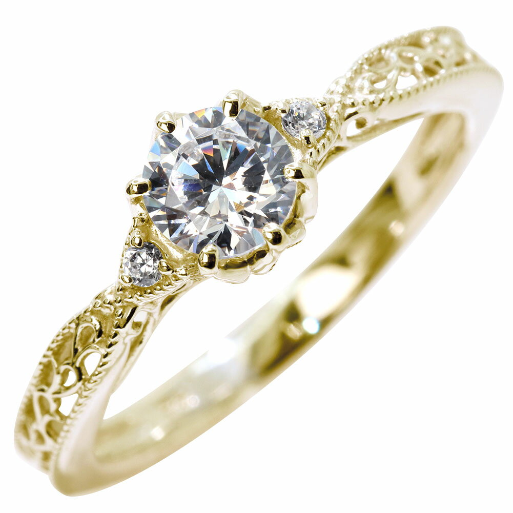 楽天PLEJOUR 誕生石ジュエリー専門店レディース リング K10 指輪 アンティーク 選べる誕生石 大粒 天然石 10金 ミル打ち キラキラ 唐草 透かし エレガント 成人祝い 誕生日 記念日 プレゼント おすすめ ジュエリー