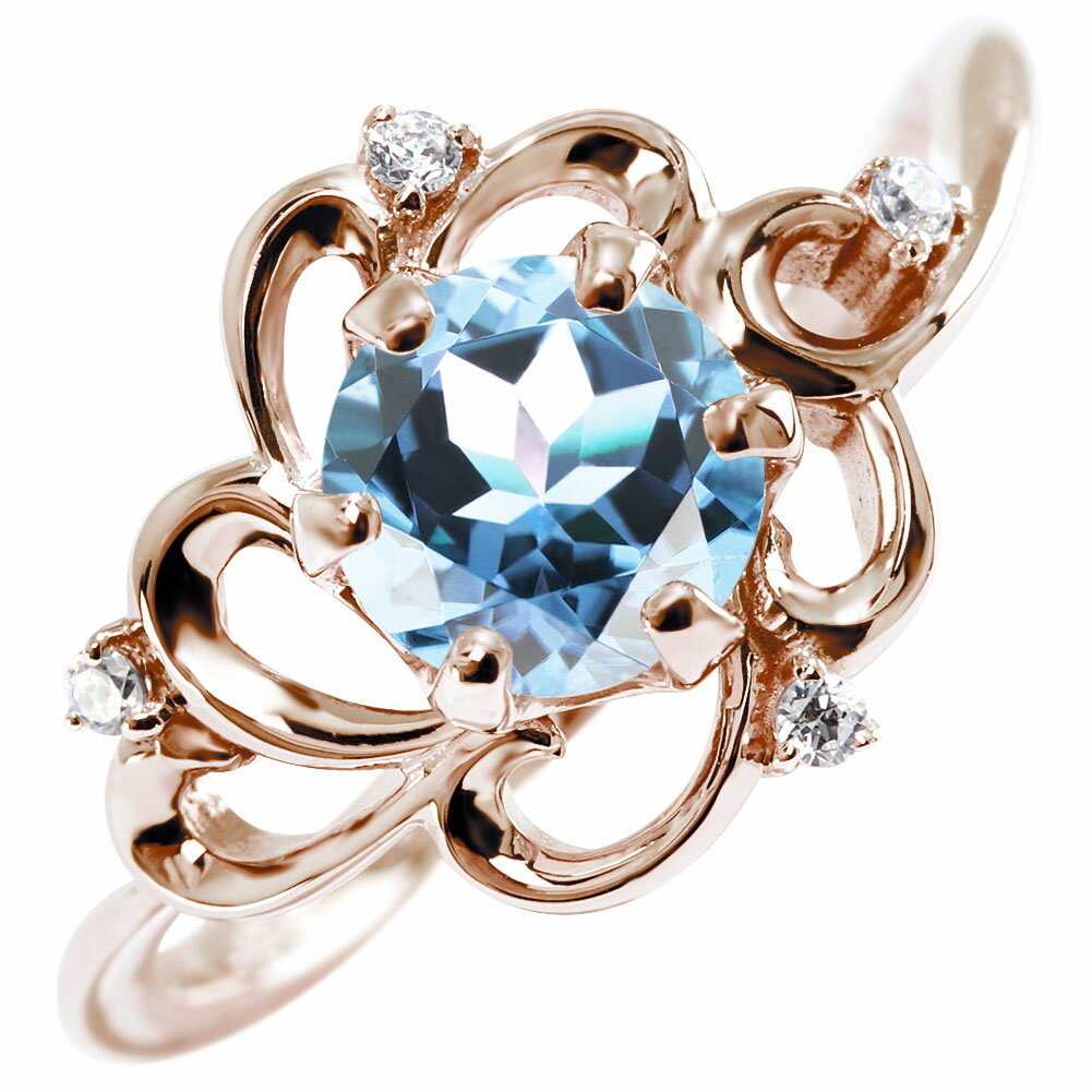 Topaz - リング レディース 18金 指輪 K18 ブルートパーズ 天然石 誕生石 11月誕生石 ブルートパーズリング フォーマル 結婚式 パーティー デート フラワーモチーフ 花 エレガント 気品 高級 豪華 華やか 大人女子 ご褒美 アニバーサリー 日本製