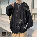 【45%offクーポン8H限定】トップス レディース ニット セーター ダメージ レディース メンズ リブニット 長袖 秋 秋冬 冬ハイネック ハーフネック リブ シンプル 無地 韓国ファッション カジュアル 着回し カットソー きれいめ ニットソー
