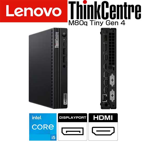 Core i5 13400T メモリ 8GB SSD 256GB Windows11 レノボ lenovo ThinkCentre M80q Tiny Gen 4 12E9CTO1WW/TVG8 デスクトップ パソコン 新品