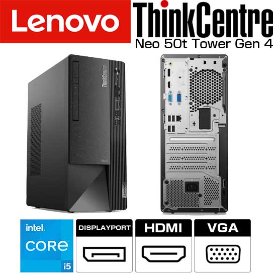 【 5月ずっとお得 ポイント2倍 】 Core i5 13400 メモリ 16GB SSD 256GB Windows11 レノボ ( lenovo ) ThinkCentre Neo 50t Tower Gen 4 ( 12JBCTO1WW/GQMB4 ) デスクトップ パソコン 新品
