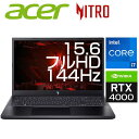 Acer ゲーミング ノート PC Nitro V 15 15.6インチ フルHD 第13世代 Core i7 1362H 144Hz メモリ 16GB SSD 1TB RTX 46 Windows11 WEBカメラ 無線LAN ノートパソコン ANV15-51-N76Z46/4