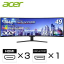 Acer ( エイサー ) 49型 ワイド インチ WFHD（3840×1080） ( 3840×1080 ) VA ノングレア ディスプレイ OmegaLine EI1 ( EI491CRPbmiiipx ) モニター 144Hz 120Hz HDR チルト VESA規格 49 インチ HDMI DisPlayPort ゲーミング