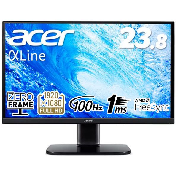 Rakuten - Acer ( エイサー ) 23.8型 ワイド インチ フルHD ( 1920×1080 ) VA ノングレア ディスプレイ AlphaLine KC2 ( KC242YHbmix ) モニター 応答速度 1ms 75Hz 100Hz チルト VESA規格 ゲーミング 23 インチ HDMI VGA D-SUB 【キズあり】