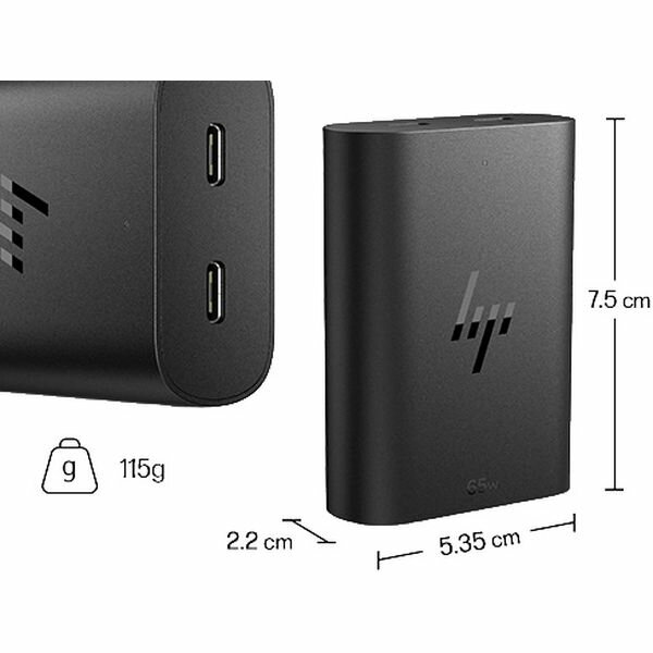 HP 65W�ⲽ���ꥦ�� USB-C 2�ݡ��ȥ��㡼���㡼 �Ρ��ȥѥ����� ���ޡ��ȥե��� ���֥�å� Ʊ�������б� 600Q7AA#ABJ �ҥ塼��åȥѥå�����