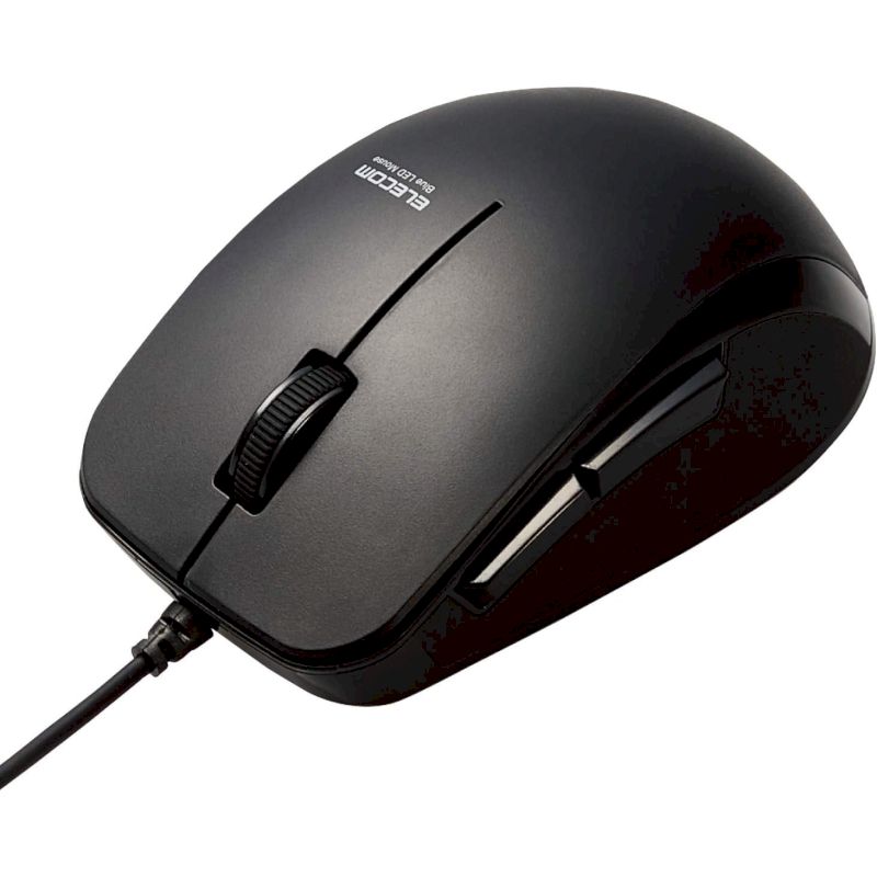 Rakuten - エレコム マウス BlueLEDマウス 有線 5ボタン サイドラバー 静音 抗菌 ブラック 新品 入力機器 M-BL28UBSKBK 【代引不可/時間指定不可】