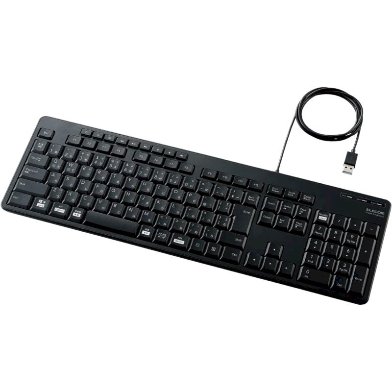 Rakuten - 【ポイント最大32倍&89％OFF】 エレコム キーボード TK-FCM114SKBK フルキーボード 有線 静音設計 抗菌 ブラック 新品 入力機器 テンキー付き TK-FCM114SKBK 【代引不可/時間指定不可】