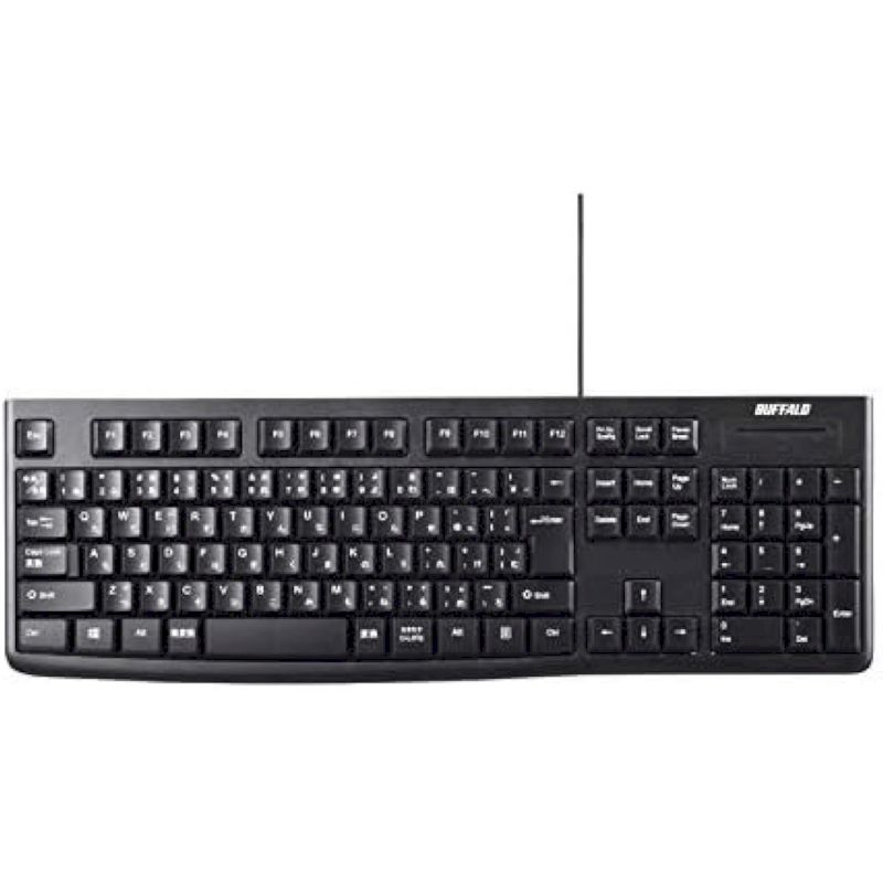 Rakuten - BUFFALO キーボード BSKBU100BK USB接続 有線スタンダードキーボード ブラック 新品 入力機器 【代引不可/時間指定不可】