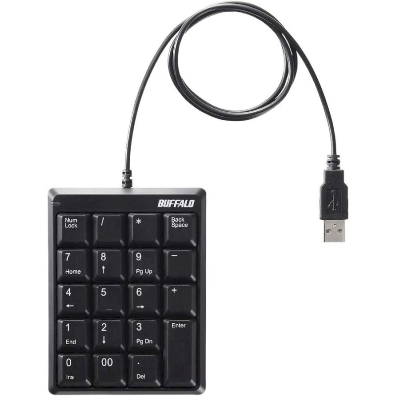 Rakuten - バッファロー キーボード BSTK110BK 有線 コンパクト テンキー ブラック 新品 入力機器 テンキー付き BSTK110BK 【代引不可/時間指定不可】
