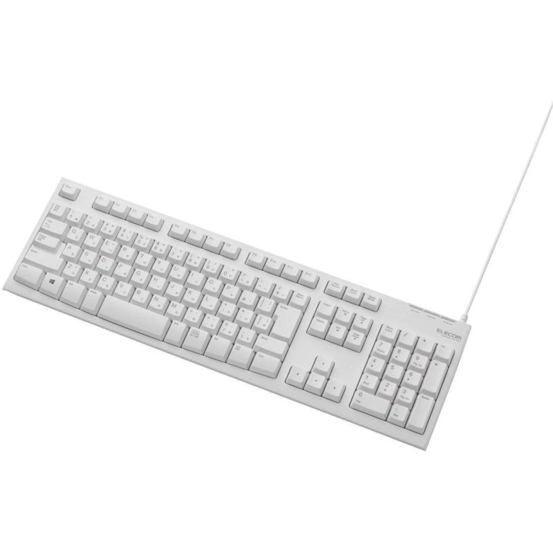Rakuten - 【ポイント最大32倍&89％OFF】 エレコム キーボード メンブレンキーボード 108キー USB Lサイズ 1000万回高耐久 ホワイト 新品 入力機器 テンキー付き TK-FCM062WH 【代引不可/時間指定不可】