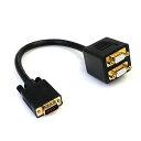 StarTech.com 3cm VGAスプリッタ/分配ケーブル 1x VGA(高密度D-Sub15ピン) オス-2x VGA(高密度D-Sub15ピン) メス 分配器 ブラック VGASPL1VV