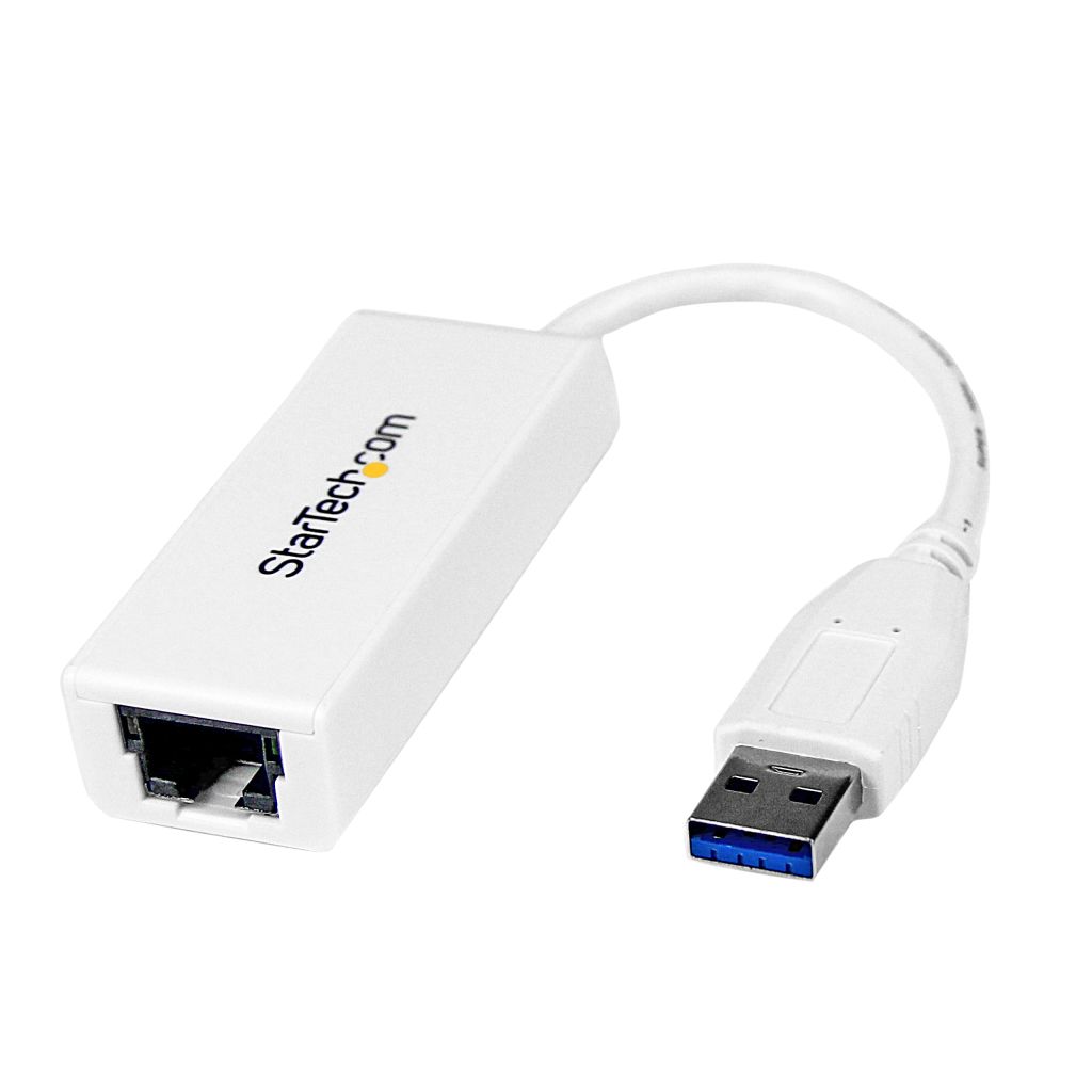 StarTech.com USB 3.0-Gigabit Ethernet LANアダプタ (ホワイト) 10/100/1000Mbps NICネットワークアダプタ USB SuperSpeed(オス)-RJ45(メス)有線LANアダプタ USB31000SW