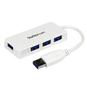 StarTech.com 4ポート SuperSpeed USB3.ハブ ポータブルミニUSB Hub 1x USB A (オス)-4x USB 3. A (メス) ホワイト ST43MINU3W