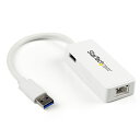 【ポイント最大24倍!】 StarTech.com USB 3.0-ギガビットイーサネット有線式LANアダプタ(USBポート x1付き) ホワイト 10/100/1000Mbps NICネットワークアダプタ USB 3.0 (オス)-RJ45 (メス) USB31000SPTW