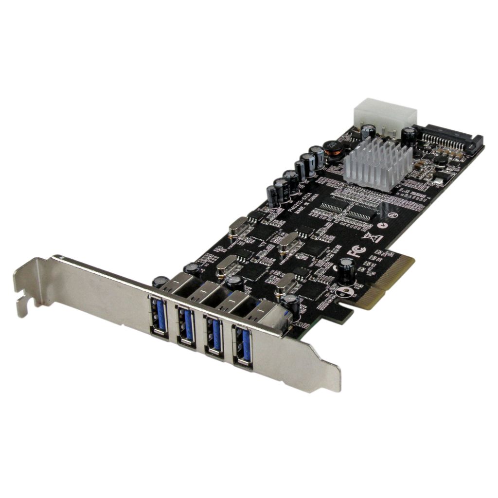 【最大30,000円OFFクーポン対象店】 StarTech.com SuperSpeed USB 3.0 4ポート増設PCI Express/ PCIe x4 インターフェースカード 4個の専用5Gbpsチャネル UASP対応 SATA(15ピン) / ペリフェラル(4ピン) 電源端子付き PEXUSB3S44V