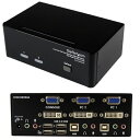 【ポイント最大24倍!】 StarTech.com 2ポート デュアルディスプレイ(DVI & VGA)対応USB接続KVMスイッチ/PCパソコンCPU切替器(...