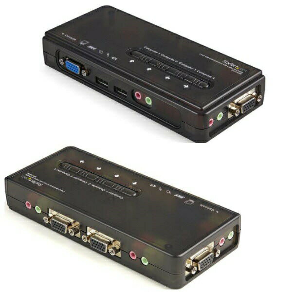 【エントリーでポイント5倍:最大33倍】 StarTech.com 4ポートUSB接続KVMスイッチ(オーディオ対応/ケー..