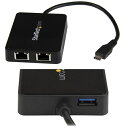 【ポイント最大24倍!】 StarTech.com USB-C接続2ポートギガビット有線LAN変換アダプタ USB 3.0 Aポート x1付き USB Type-C(オス) - 2x RJ45(メス) US1GC301AU2R