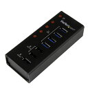 【ポイント最大47倍&クーポン】 StarTech.com 4ポートUSB 3.0ハブ 充電用USBポート x3 搭載(2x 1A / 1x 2A) 壁取付け用...